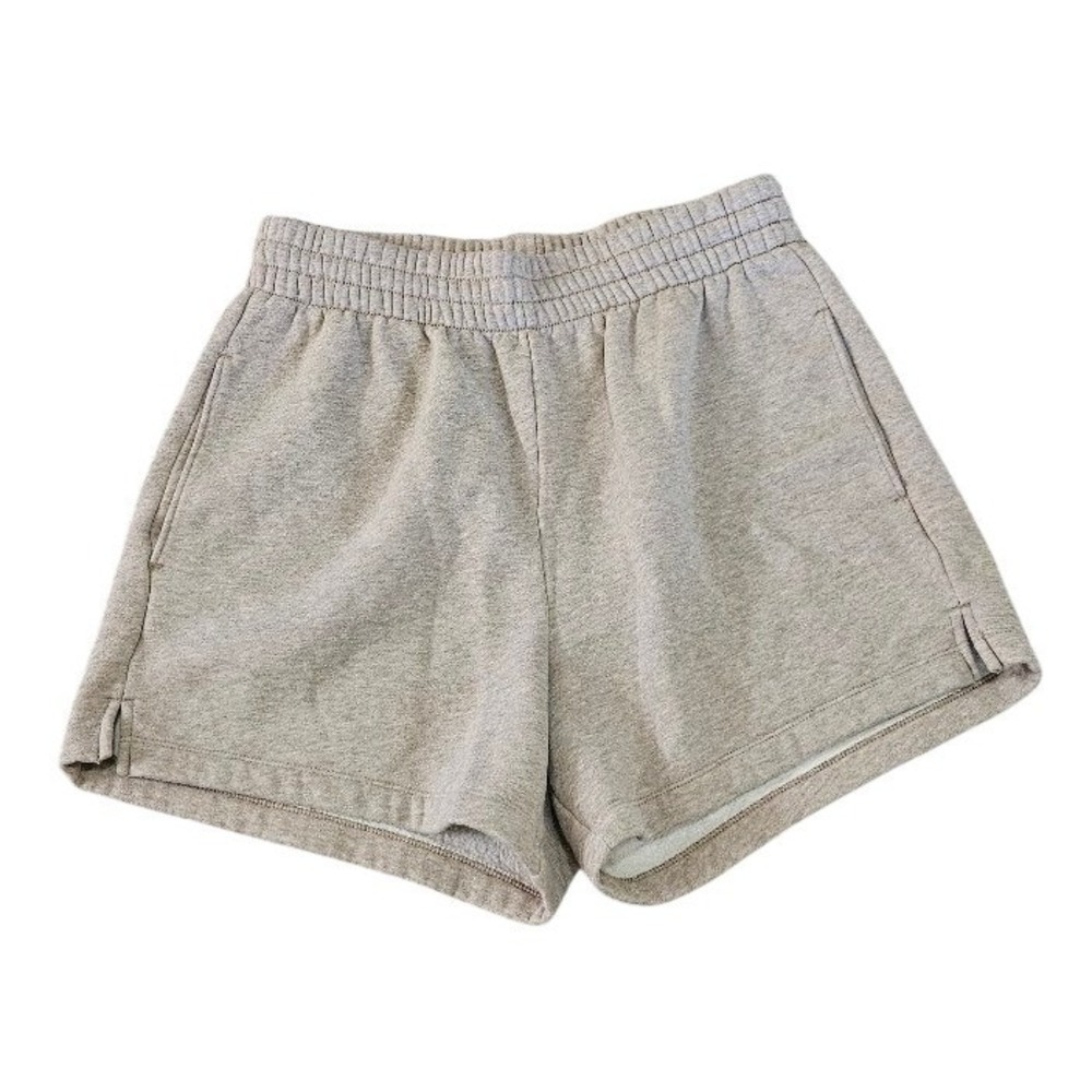 Abercrombie & Fitch Womens Oatmeal Heather Fleece Sweat Shorts Medium Pockets
